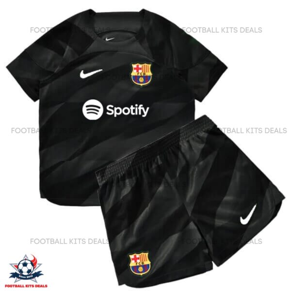 Barcelona Goalkeeper Black Kid Football Kit Deals