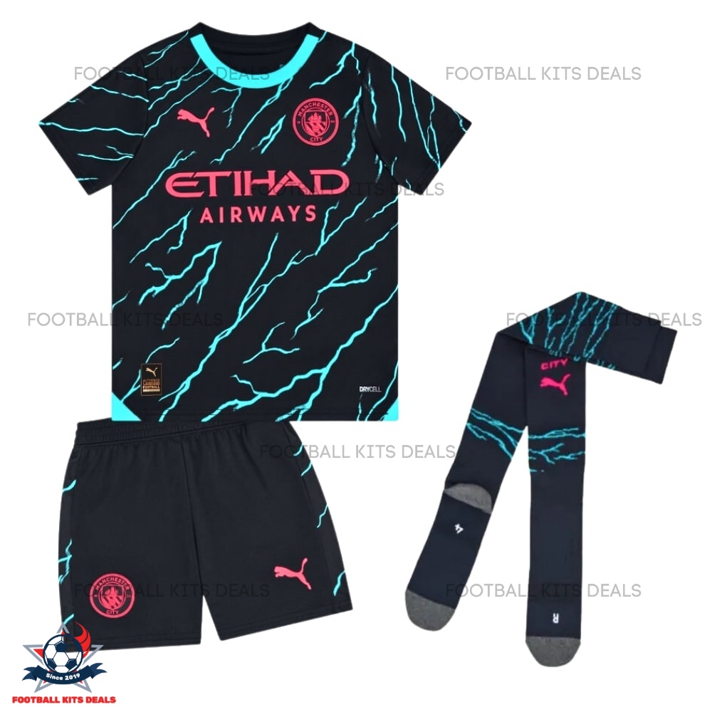 Man City Football Third Kid Kit