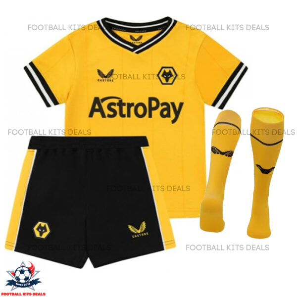 Wolves Home Kid Football Kit Deals 23/24